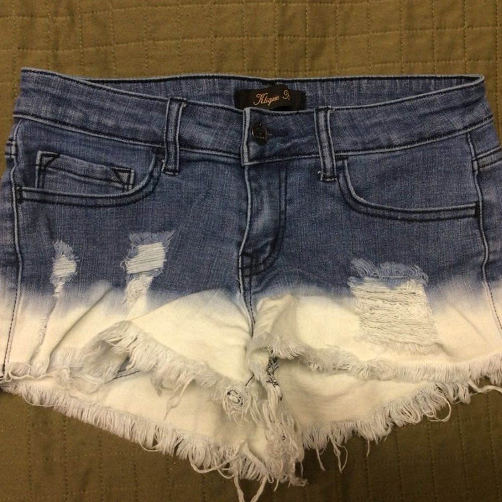 Klique B Bleach Dyed Jean Cutoff Shorts Small